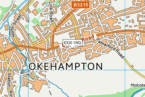 EX20 1WQ map - OS VectorMap District (Ordnance Survey)