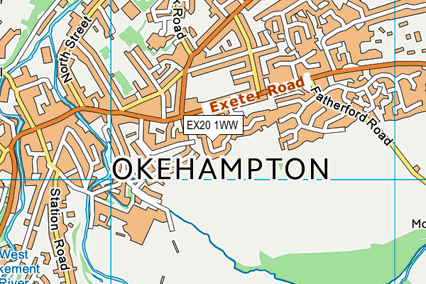 EX20 1WW map - OS VectorMap District (Ordnance Survey)