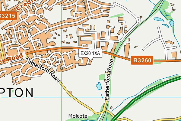 EX20 1XA map - OS VectorMap District (Ordnance Survey)