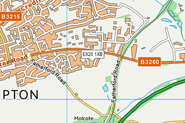 EX20 1XB map - OS VectorMap District (Ordnance Survey)