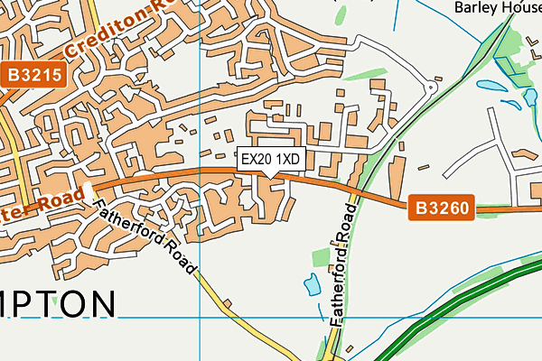 EX20 1XD map - OS VectorMap District (Ordnance Survey)