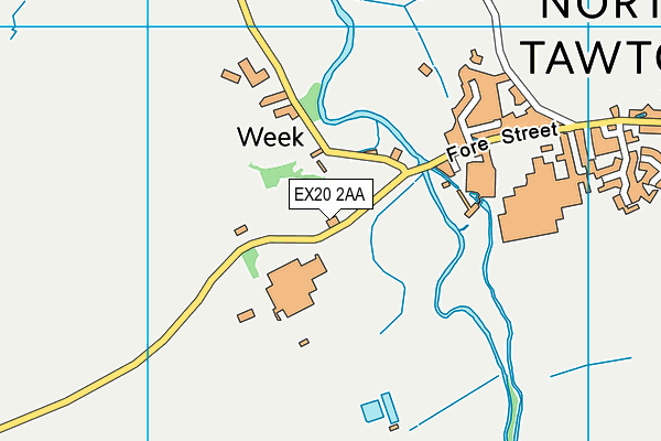 EX20 2AA map - OS VectorMap District (Ordnance Survey)