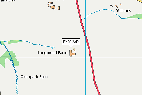 EX20 2AD map - OS VectorMap District (Ordnance Survey)