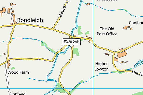 EX20 2AH map - OS VectorMap District (Ordnance Survey)