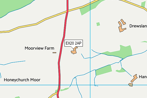 EX20 2AP map - OS VectorMap District (Ordnance Survey)