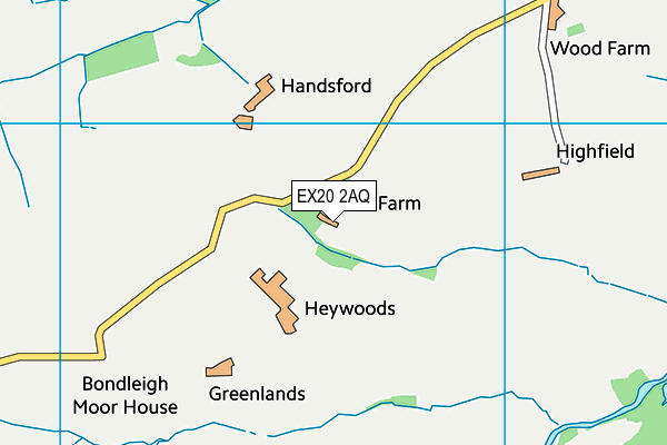 EX20 2AQ map - OS VectorMap District (Ordnance Survey)