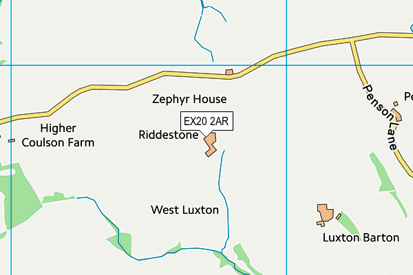 EX20 2AR map - OS VectorMap District (Ordnance Survey)