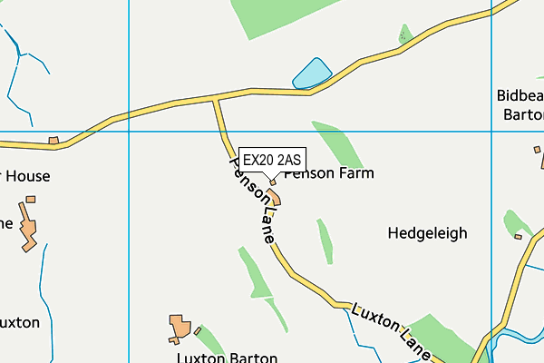 EX20 2AS map - OS VectorMap District (Ordnance Survey)