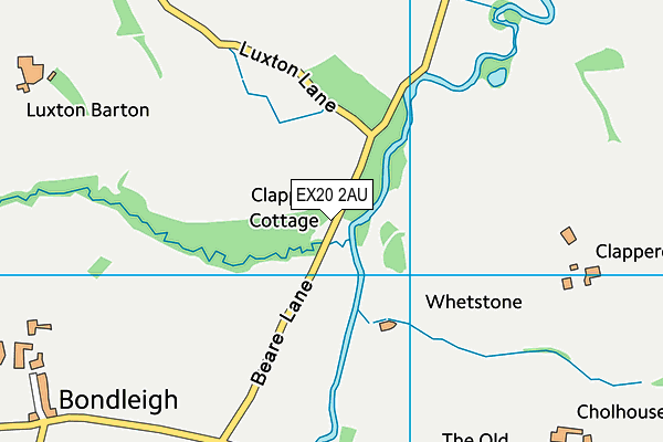 EX20 2AU map - OS VectorMap District (Ordnance Survey)