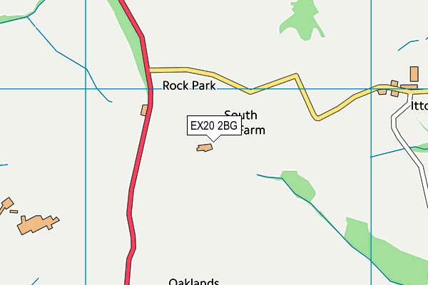 EX20 2BG map - OS VectorMap District (Ordnance Survey)