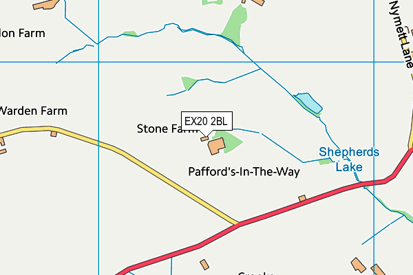 EX20 2BL map - OS VectorMap District (Ordnance Survey)