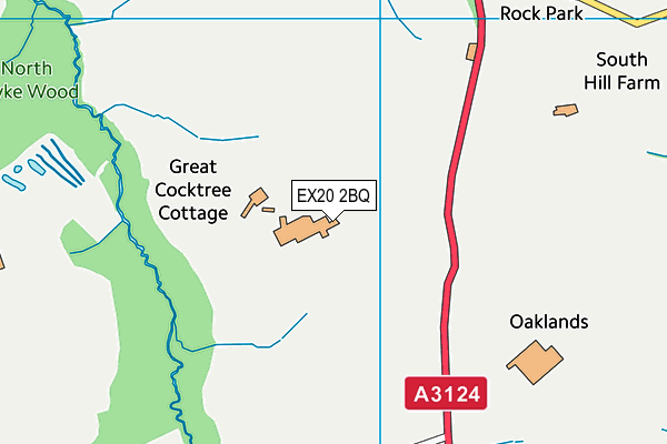 EX20 2BQ map - OS VectorMap District (Ordnance Survey)