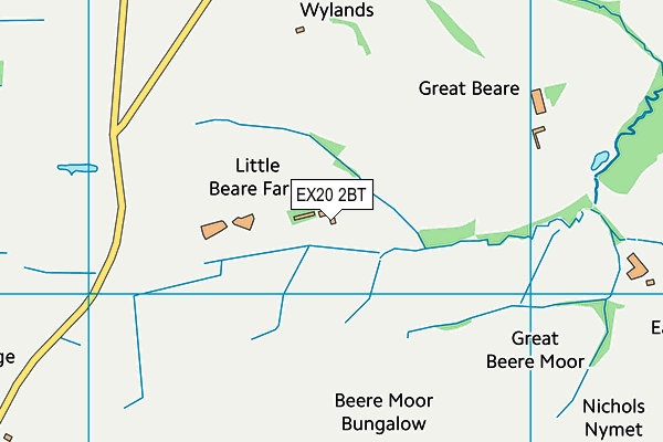 EX20 2BT map - OS VectorMap District (Ordnance Survey)