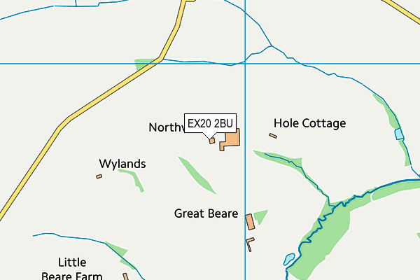 EX20 2BU map - OS VectorMap District (Ordnance Survey)