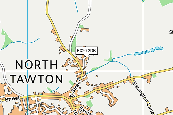 EX20 2DB map - OS VectorMap District (Ordnance Survey)