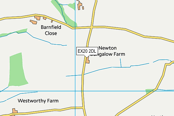 EX20 2DL map - OS VectorMap District (Ordnance Survey)