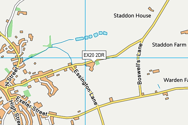 EX20 2DR map - OS VectorMap District (Ordnance Survey)