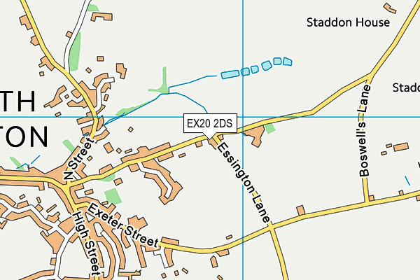 EX20 2DS map - OS VectorMap District (Ordnance Survey)