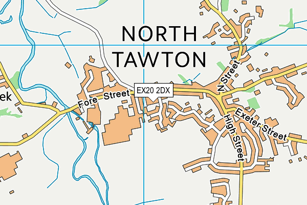 EX20 2DX map - OS VectorMap District (Ordnance Survey)