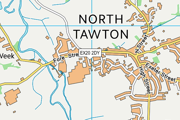 EX20 2DY map - OS VectorMap District (Ordnance Survey)