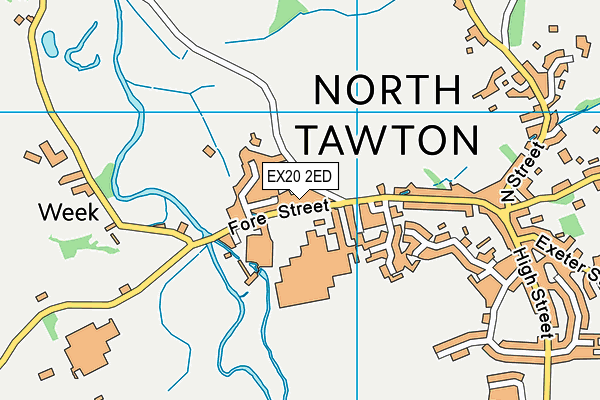 North Tawton Rugby Club map (EX20 2ED) - OS VectorMap District (Ordnance Survey)