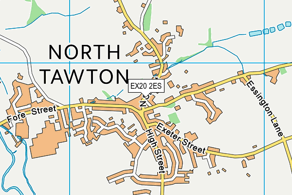 EX20 2ES map - OS VectorMap District (Ordnance Survey)