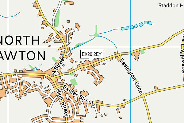 EX20 2EY map - OS VectorMap District (Ordnance Survey)