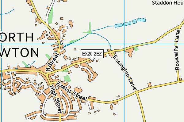 EX20 2EZ map - OS VectorMap District (Ordnance Survey)