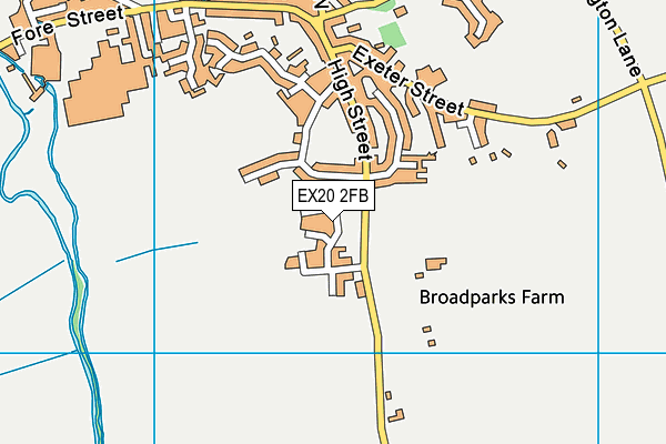 EX20 2FB map - OS VectorMap District (Ordnance Survey)