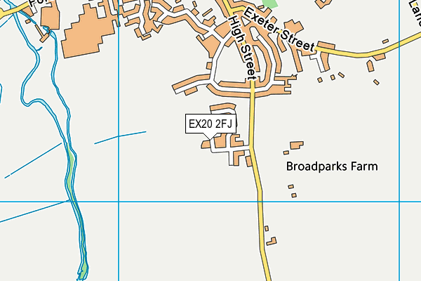 EX20 2FJ map - OS VectorMap District (Ordnance Survey)