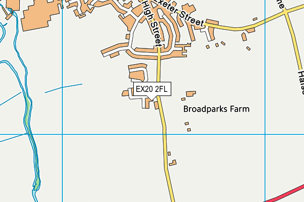 EX20 2FL map - OS VectorMap District (Ordnance Survey)