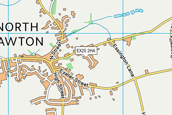 EX20 2HA map - OS VectorMap District (Ordnance Survey)