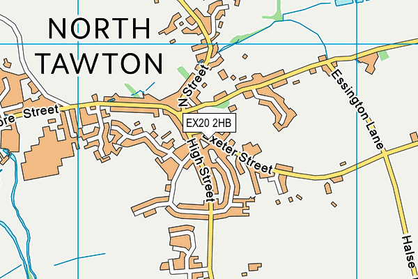 Map of NORTH TAWTON AMATEUR FOOTBALL CLUB C.I.C. at district scale