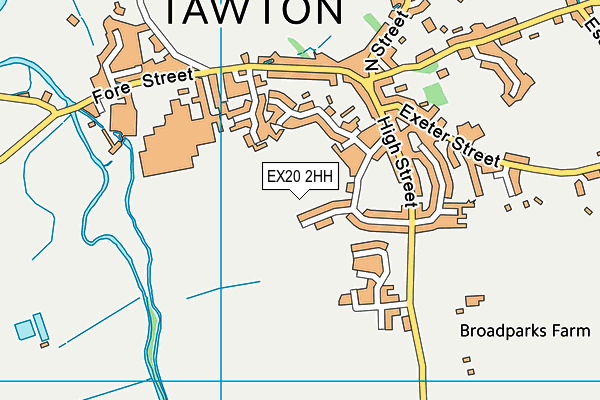 EX20 2HH map - OS VectorMap District (Ordnance Survey)