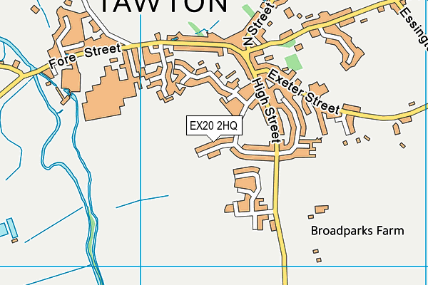 EX20 2HQ map - OS VectorMap District (Ordnance Survey)