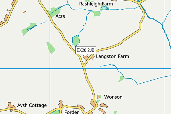 EX20 2JB map - OS VectorMap District (Ordnance Survey)