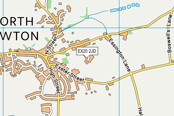 EX20 2JD map - OS VectorMap District (Ordnance Survey)