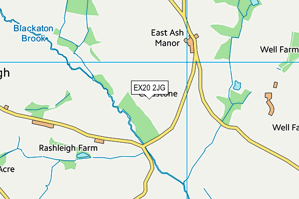 EX20 2JG map - OS VectorMap District (Ordnance Survey)