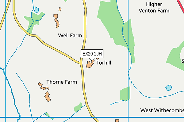 EX20 2JH map - OS VectorMap District (Ordnance Survey)