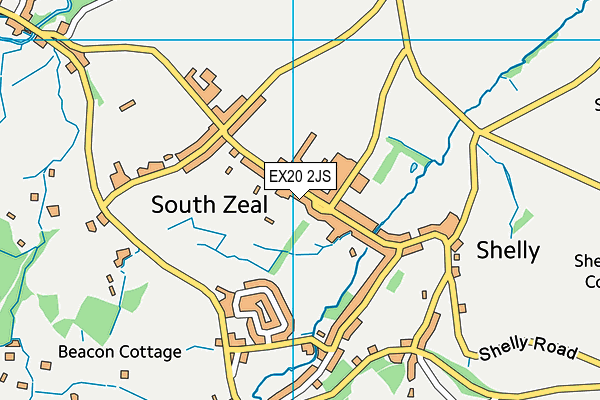 EX20 2JS map - OS VectorMap District (Ordnance Survey)