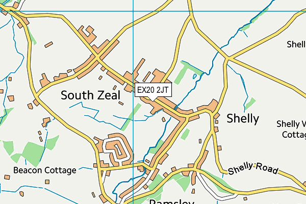 EX20 2JT map - OS VectorMap District (Ordnance Survey)