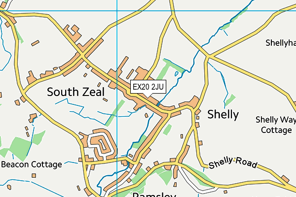 EX20 2JU map - OS VectorMap District (Ordnance Survey)