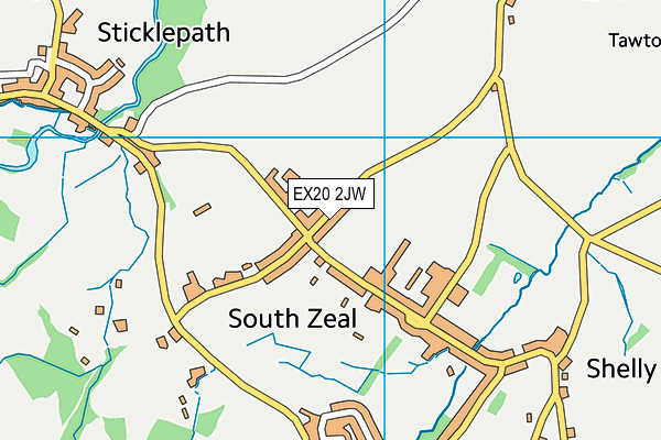 EX20 2JW map - OS VectorMap District (Ordnance Survey)