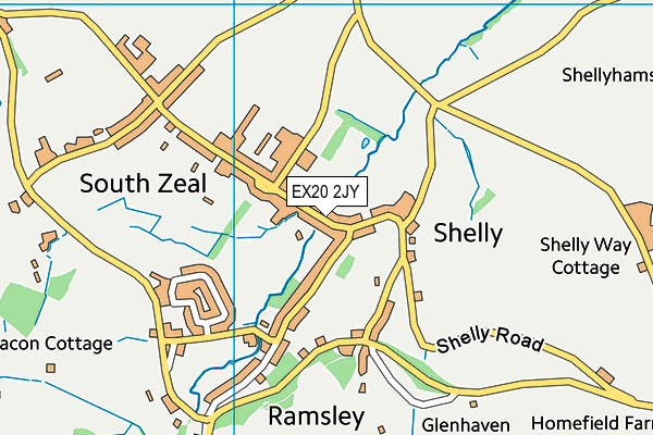 EX20 2JY map - OS VectorMap District (Ordnance Survey)