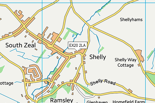 EX20 2LA map - OS VectorMap District (Ordnance Survey)