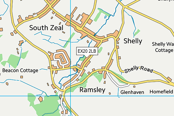 EX20 2LB map - OS VectorMap District (Ordnance Survey)