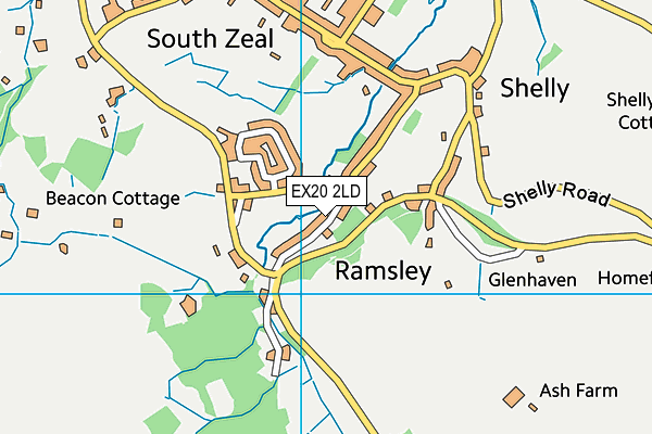 EX20 2LD map - OS VectorMap District (Ordnance Survey)