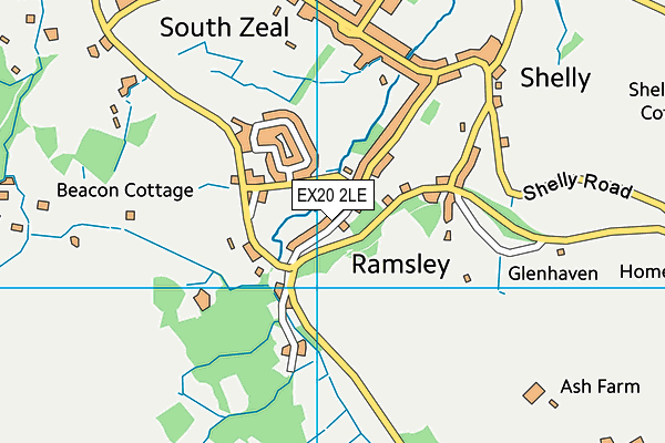 EX20 2LE map - OS VectorMap District (Ordnance Survey)