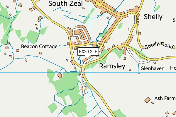 EX20 2LF map - OS VectorMap District (Ordnance Survey)