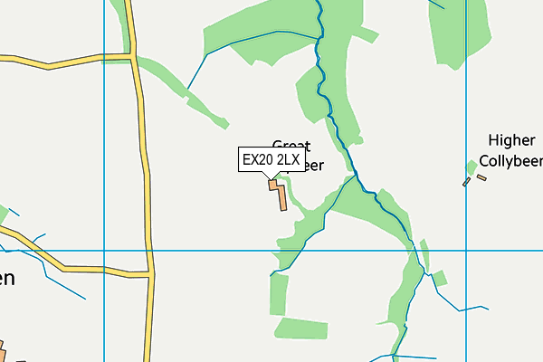 EX20 2LX map - OS VectorMap District (Ordnance Survey)